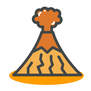 Volcán en erupción 